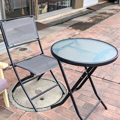 【中古】ガーデンテーブルとチェアのセット