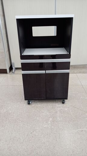 ★ジモティ割あり★ 株式会社ワイエムワールド レンジ台 ブラウン H101×D45×W55 クリーニング済み　TJ5145