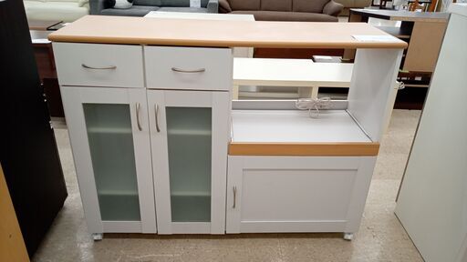 ★ジモティ割あり★ 不二貿易株式会社 レンジ台 白 H89×D39.5×W120 クリーニング済み TJ5146