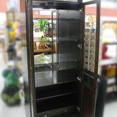 食器棚 飾り棚 TAKEDOMI ラミテール 80飾Nブローニュ ダークブラウン系 収納棚 苫小牧西店の画像