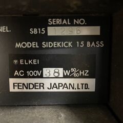 【Fender Japan】 フェンダー ジャパン ベースアンプ Sidekick Bass15の画像