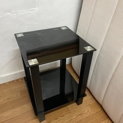 FITUEYES エンドテーブル、ソファテーブル、ナイトテーブル、コーヒーテーブル、安全強化ガラス棚付き DT203701GB No2653の画像