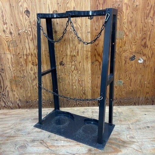 k0404601 フジ Fuji ボンベスタンド7000×2本立 高圧ガスボンベ 転倒防止用 スタンド 現状品 中古品