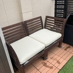訳あり緊急値下げ‼︎ IKEA 屋外用　ガーデンソファ　クッションセット(2セット)の画像