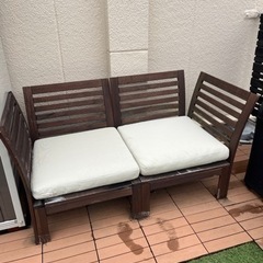 訳あり緊急値下げ‼︎ IKEA 屋外用　ガーデンソファ　クッションセット(2セット)の画像