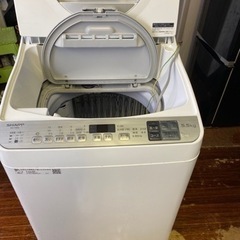 北九州市内配送無料 保証付き シャープ SHARP タテ型洗濯乾燥機 幅56.5