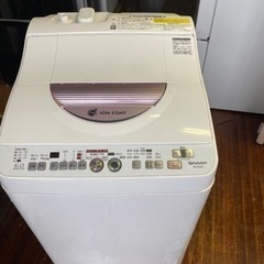 北九州市内配送無料　保証付き　シャープ SHARP ES-TG60L-P [たて型洗濯乾燥機（6.0kg） ピンク系]