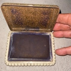 レトロ　アンティーク　シャビー　下が磁器のスタンプ台の画像