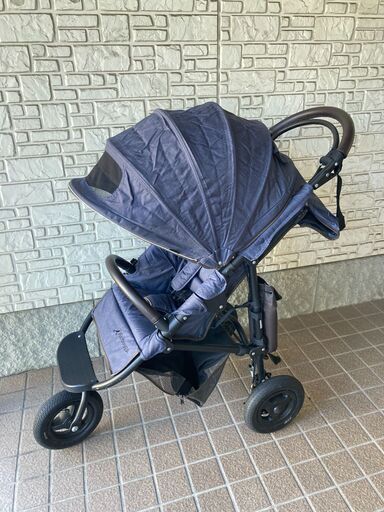 【再値下げ】Air Buggy エアバギーココブレーキモデルテクスチャーデニム 最終値下げ無料配送可能エアバギー ベビーカー ココブレーキEX