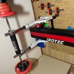 IROTEC（アイロテック）フォールディングベンチ+ラバー バーベル ダンベル70KGセットの画像
