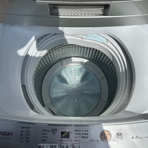 一人暮らし用2020年製 4.5kgAQUA全自動洗濯機