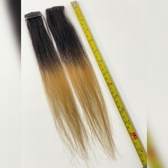 【新品】CL#1B/27 100%人毛　ストレート　クリップエクステ　グラデの画像