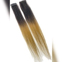 【新品】CL#1B/27 100%人毛　ストレート　クリップエクステ　グラデの画像