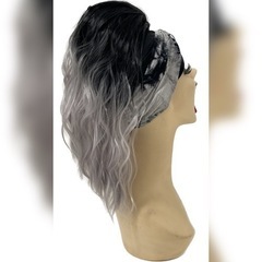 【新品】POBD#3 耐熱性　ポニーテールウィッグ　ロングカール　グレー　グラデの画像