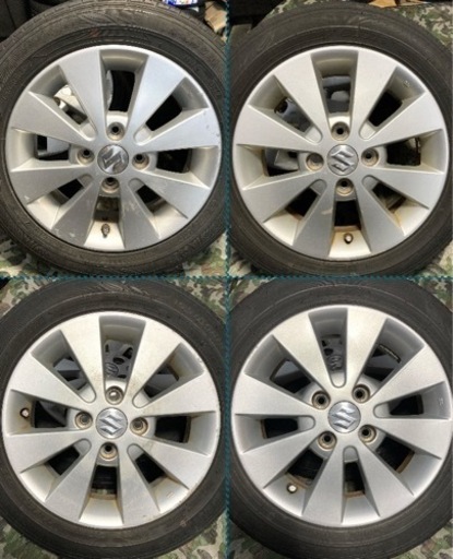 中古タイヤ155/65R14と中古ホールの4本セット