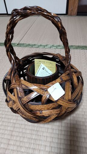 竹ヒゴ細工　竹ひご細工　花籠　花かご　竹籠　茶道具床の間華道具花器