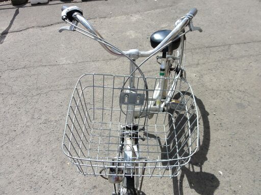 ワケ有！ 自転車 26インチ 3段変速 カゴ付き オートライト シルバー