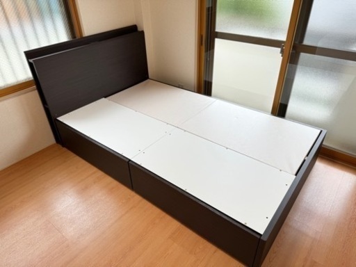 【美品】ニトリ セミダブルベッドフレーム (カイト3 深型/MBR)