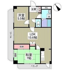 💚群馬県前橋市城東町💚初期費用5万円パック！ 2LDK / 61...