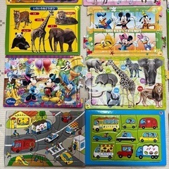 幼児 1歳 2歳 おもちゃ パズル ディズニー 動物 乗り物 12枚セットの画像