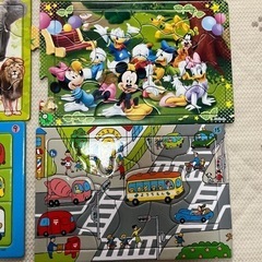 幼児 1歳 2歳 おもちゃ パズル ディズニー 動物 乗り物 12枚セットの画像