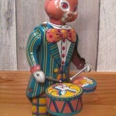 T.K TOYS【WIND UP ゼンマイ Happy Bunny ハッピー バニー 太鼓叩きのウサギ】復刻ブリキのオモチャ人形フィギュア■北原 照久コレクション 日本製の画像