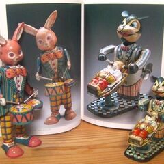 T.K TOYS【WIND UP ゼンマイ Happy Bunny ハッピー バニー 太鼓叩きのウサギ】復刻ブリキのオモチャ人形フィギュア■北原 照久コレクション 日本製の画像