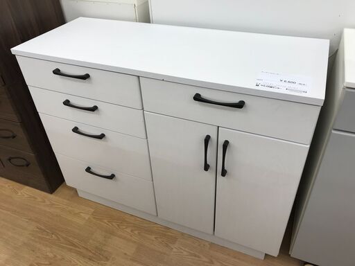 ★ジモティ割あり★  キッチンカウンター ホワイト H85×W110×D42 クリーニング済み KJ4805