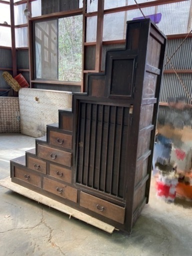 ☆値下げしました☆階段箪笥　昭和レトロ　和箪笥　時代箪笥　古民家　破損多数あり　ジャンク品