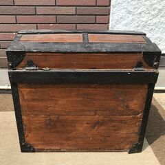 JME059)★お値下げ★ヴィンテージ 宝箱 ヨーロッパ輸入品 幅：約60cm 高さ：約55,5cm 奥行：約43,5cm 中古品【取りに来られる方限定】の画像