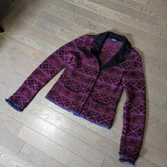 マリエラブラーニ　MARIELLA BURANI　NOTIZIE カーディガン　ワインレッド　Sサイズの画像