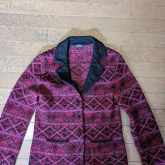 マリエラブラーニ　MARIELLA BURANI　NOTIZIE カーディガン　ワインレッド　Sサイズの画像