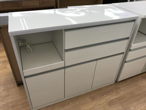 ★ジモティ割あり★ 土井インテリア レンジ台 ホワイト H100×W120×D45 クリーニング済み KJ4808