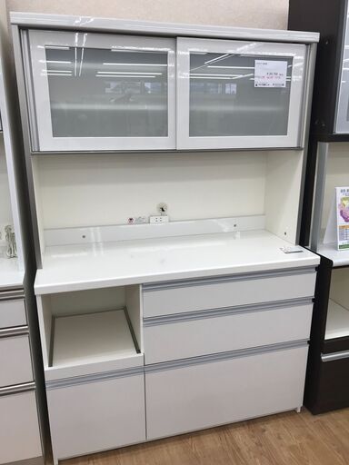 ★ジモティ割あり★ パモウナ 食器棚 ホワイト H179×W120×D50 クリーニング済み KJ4811