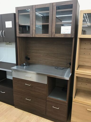 ★ジモティ割あり★ 末次家具 食器棚 ブラウン H190×W106×D50 クリーニング済み KJ4814