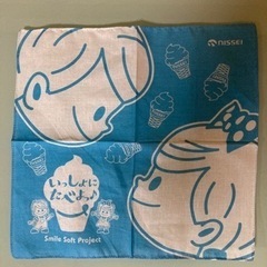 青い　水色　ハンカチ　ソフトクリーム　新品   袋から出して保管...