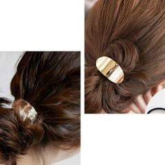 ヘアゴム（新品）2個/ゴールドの画像