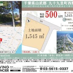 千葉県山武郡　九十九里町の土地のご案内【現況渡し】