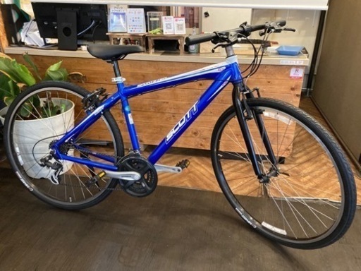 【SCOTT SPORTSTER P6 前後タイヤ・チューブ新品！】アルミフレーム　3×7速　700×35cクロスバイク　ブルー