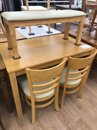 ★ジモティ割あり★  ダイニングセット4人用 ナチュラル H70×W115×D75 クリーニング済み KJ4821