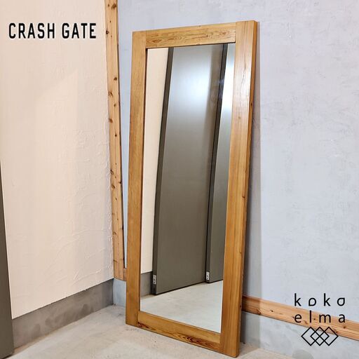 CRASH GATE(クラッシュゲート)/knot antiquesのオクト ミラーです。古材の風合いが活かされたヴィンテージテイストの全身鏡は空間を広く見せるアイテムとしても活躍する姿見です♪ 0