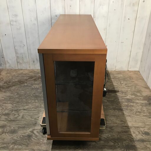 終 ガラスショーケース ローボード コレクションボード 収納 照明付き 木製 幅144 x 奥行42 x 高さ78cm 家具 インテリ