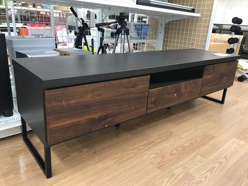 ★ジモティ割あり★  ローボード ダークブラウン H41×W150×D40 クリーニング済み KJ4825
