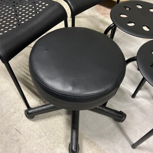　IKEA ADDEチェア/ニトリ　スツール　黒　家具 椅子 チェア