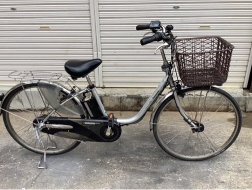 381  パナソニック新機種電動アシスト自転車viviEX26インチシルバーボディー