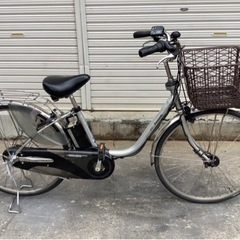 381 パナソニック新機種電動アシスト自転車viviEX26インチシルバーボディー