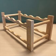 木製二段ワインラックの画像