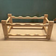 木製二段ワインラック