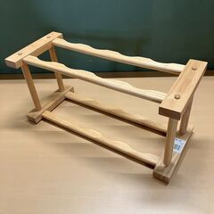 木製二段ワインラックの画像