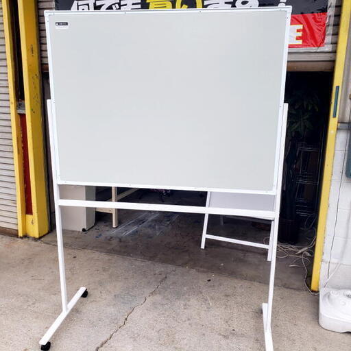 【コレ見て！オフィス家具/軽トラ無料貸出し】 1200×900 片面ホワイトボード キャスター付き